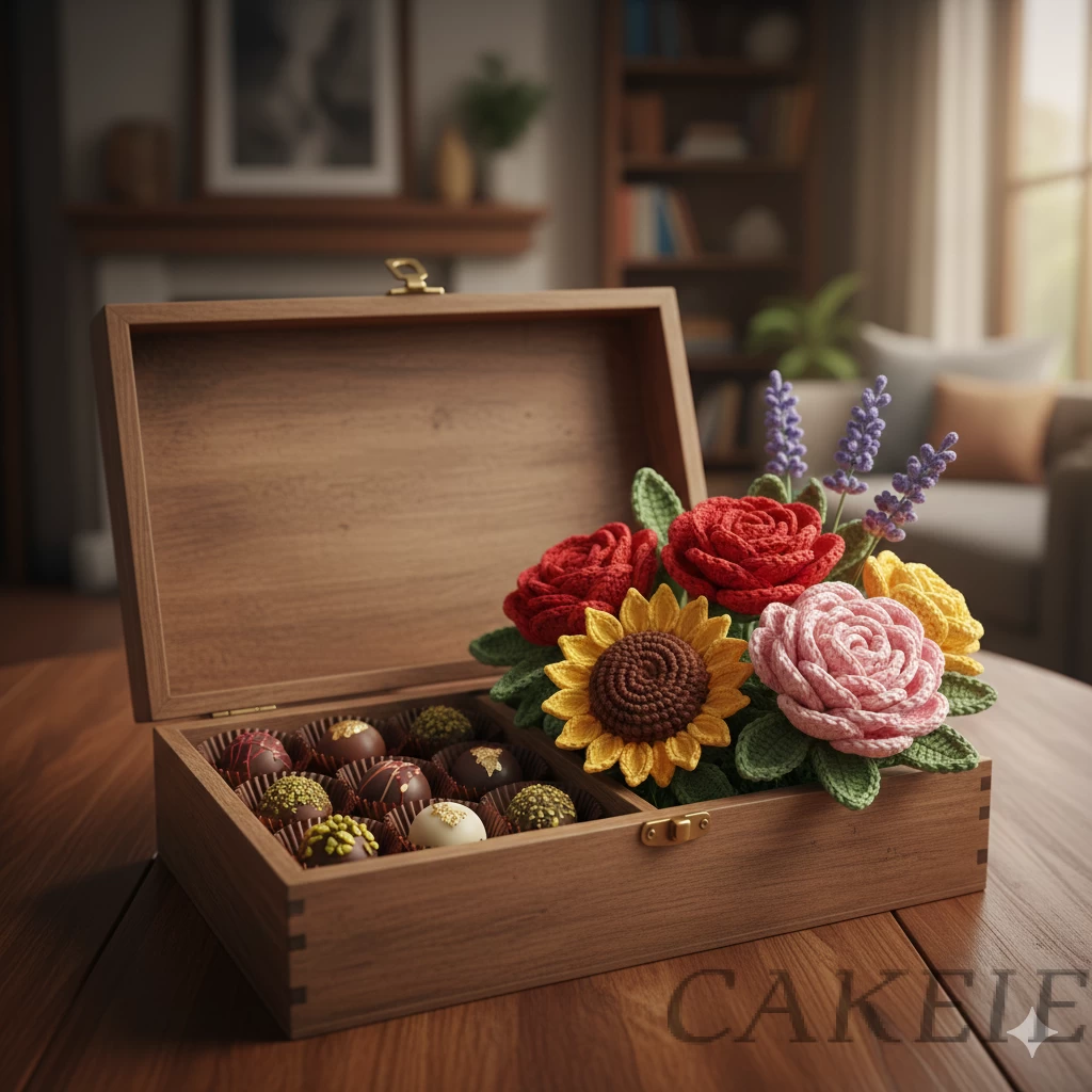 Crochet Flower + Chocolate Box Combo